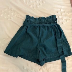 Green paper bag shorts